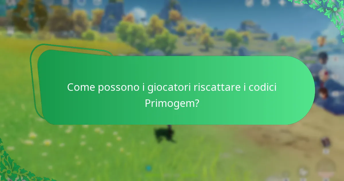 Come possono i giocatori riscattare i codici Primogem?